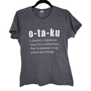 Otaku Definition Women’s Gray T Shirt Tee Sz Small Anime Manga